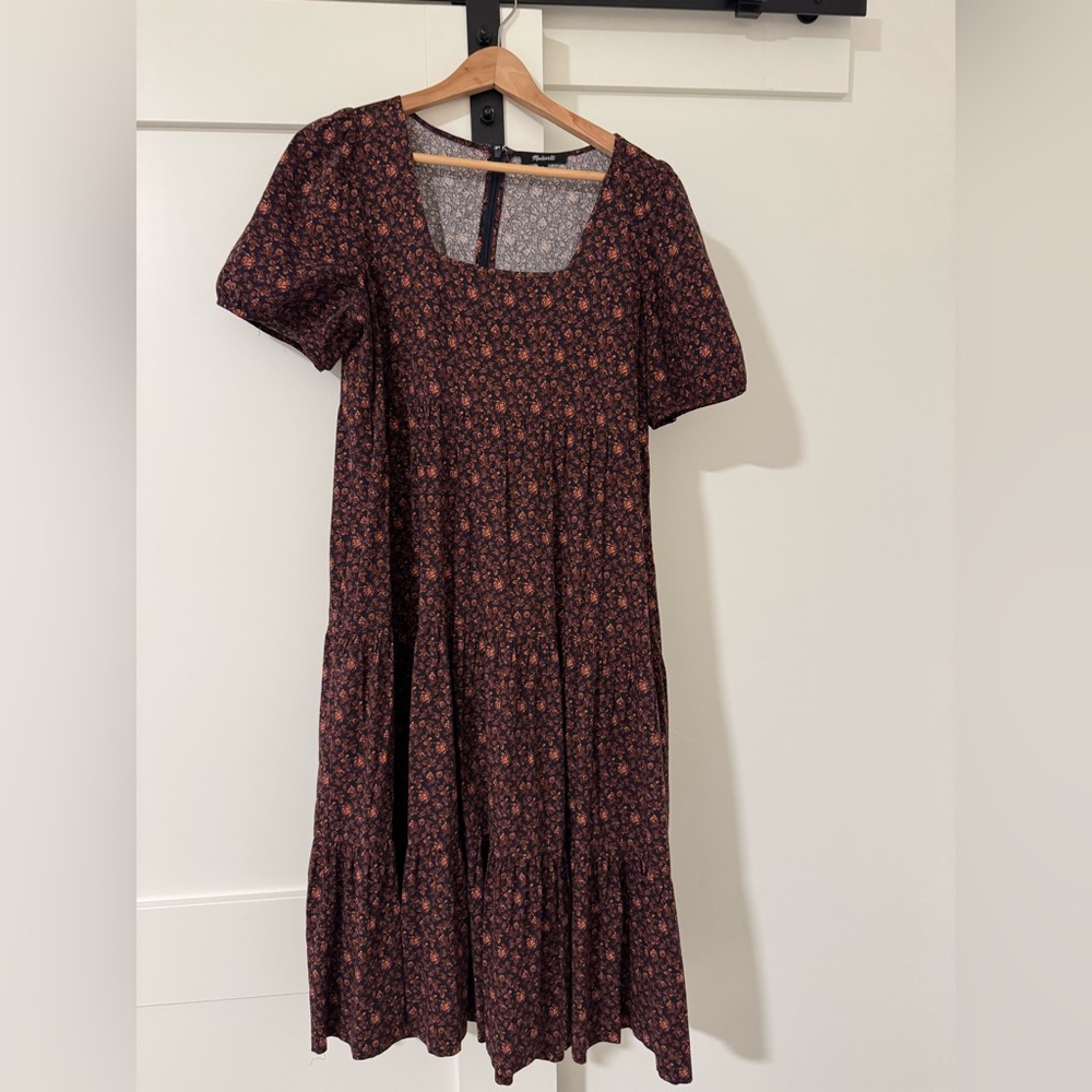 Madewell maroon Floral Midi Dress